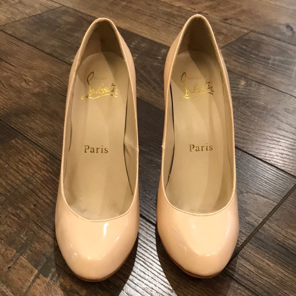 Christian Louboutin Shoes - Christian Louboutin Nude Patent Leather Heels